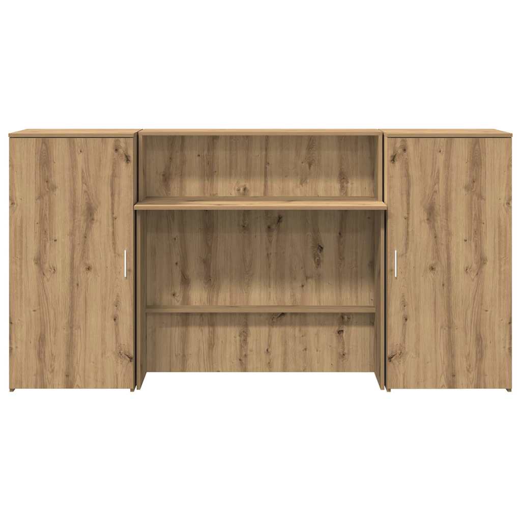 recepciós pult kézműves tölgy 200x50x103,5 cm szerelt fa
