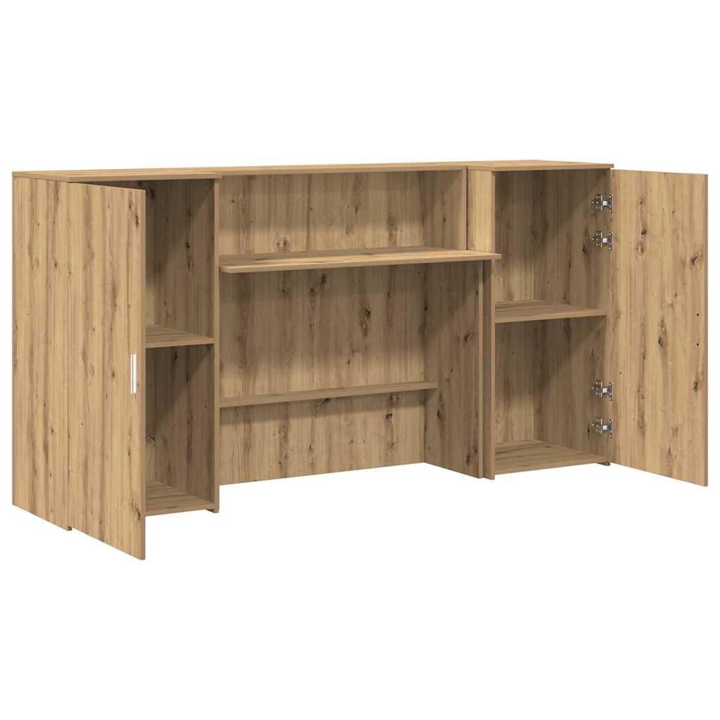 recepciós pult kézműves tölgy 200x50x103,5 cm szerelt fa