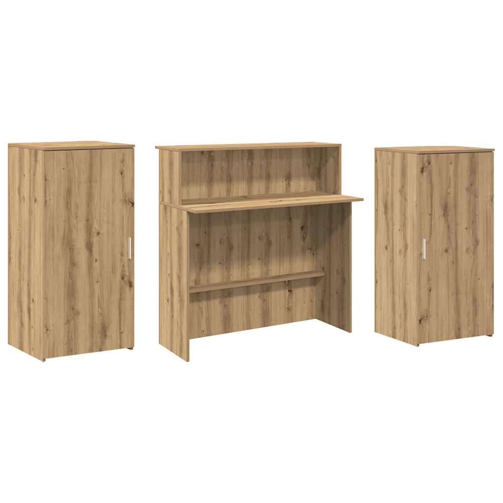 recepciós pult kézműves tölgy 200x50x103,5 cm szerelt fa