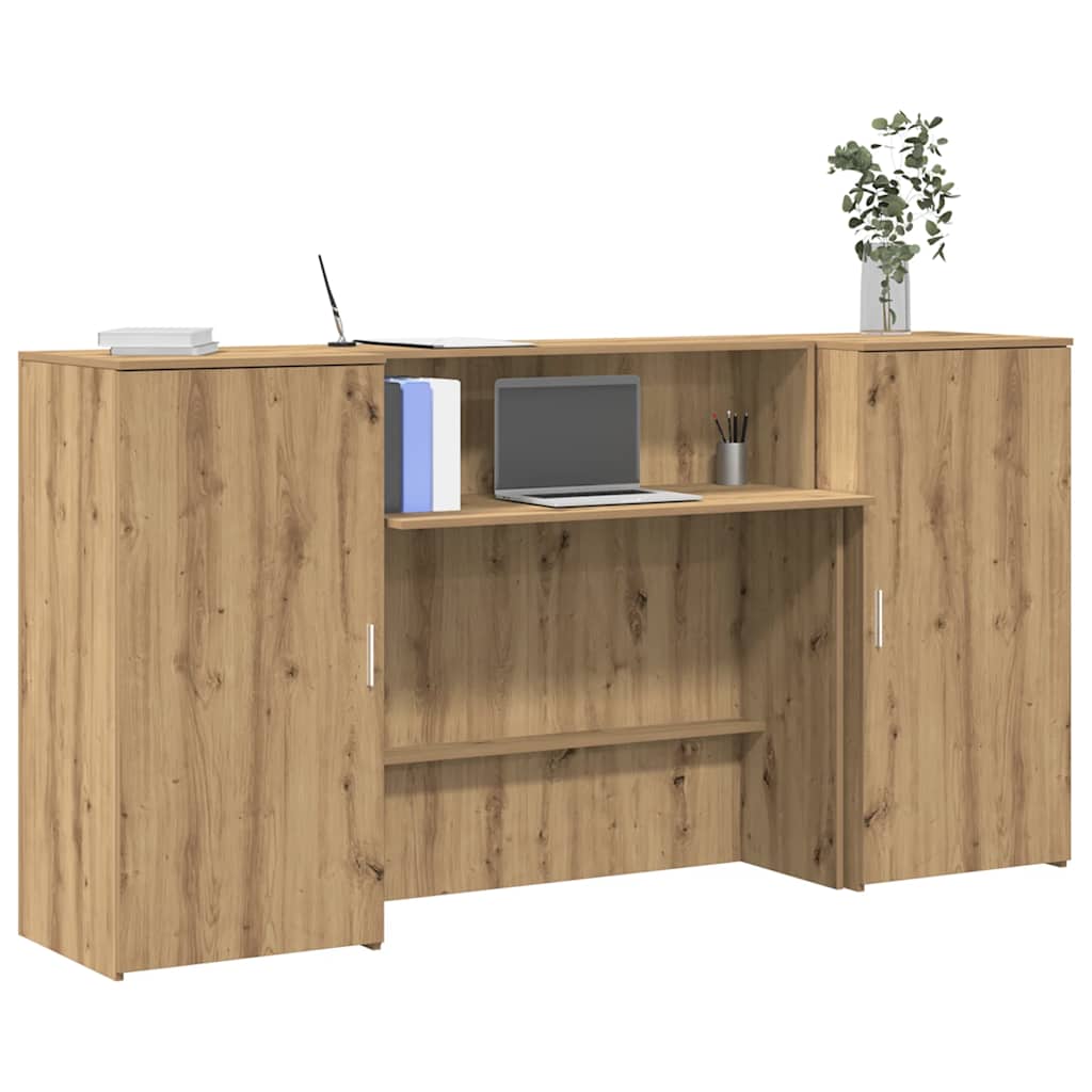 recepciós pult kézműves tölgy 200x50x103,5 cm szerelt fa