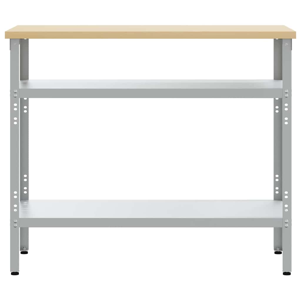 Munkaasztal polcokkal Szürke 100 x 55 x 85 cm Porszórt acél