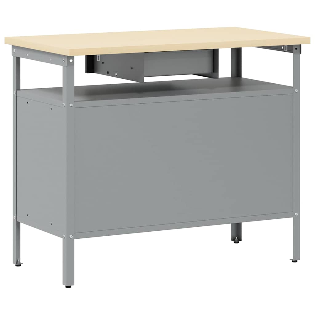 Munkapad Fekete és Szürke 100 x 55 x 85 cm Műszaki fa és acél