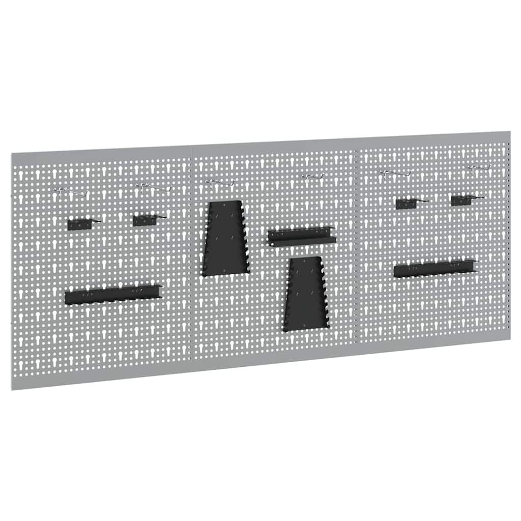 Szerszámfal Panel 3 db Szürke 150 x 1 x 60 cm