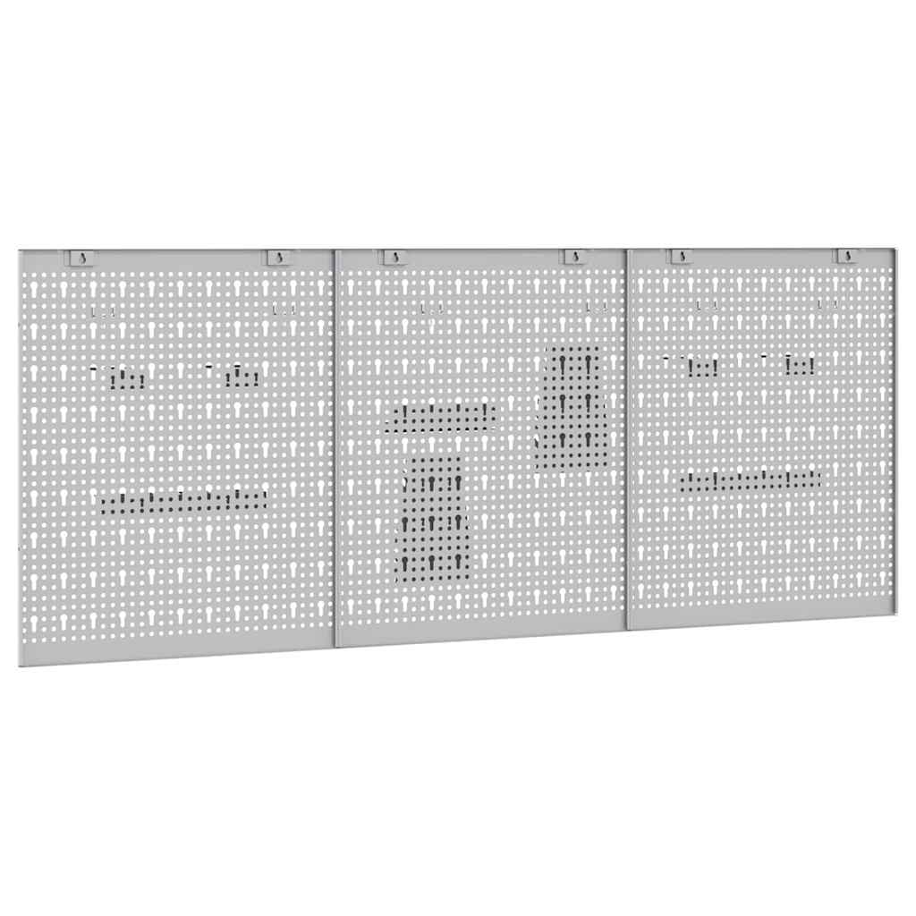 Szerszámfal Panel 3 db Szürke 150 x 1 x 60 cm