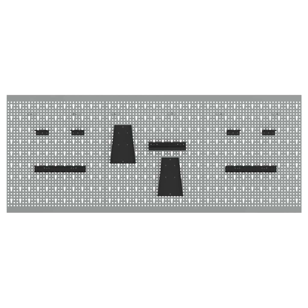 Szerszámfal Panel 3 db Szürke 150 x 1 x 60 cm