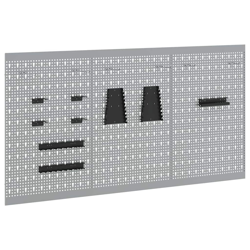 Szerszámfal Panel 3 db Szürke 150 x 1 x 80 cm