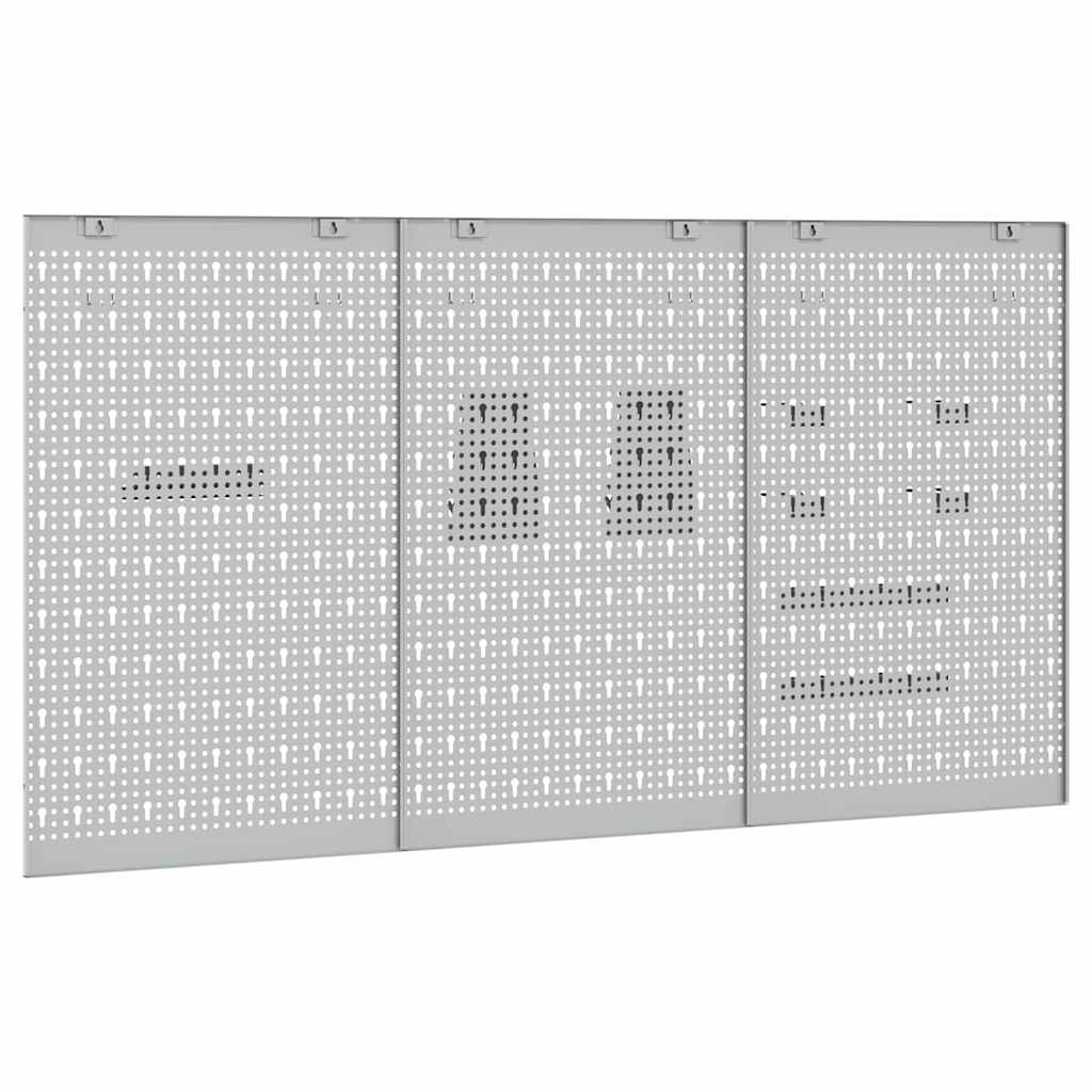 Szerszámfal Panel 3 db Szürke 150 x 1 x 80 cm