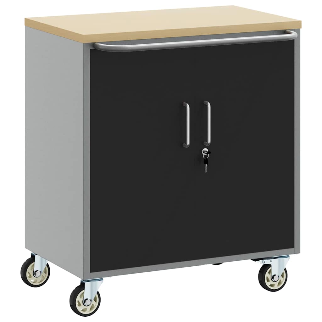 Trolley Rolling Workbench Fekete és Szürke 75 x 45 x 85 cm