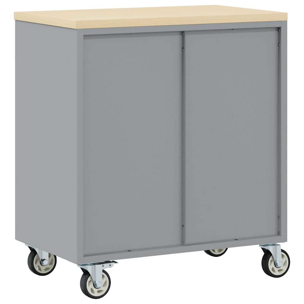 Trolley Rolling Workbench Fekete és Szürke 75 x 45 x 85 cm