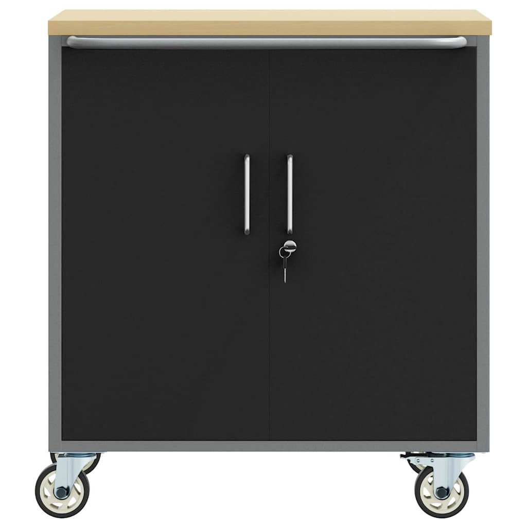 Trolley Rolling Workbench Fekete és Szürke 75 x 45 x 85 cm