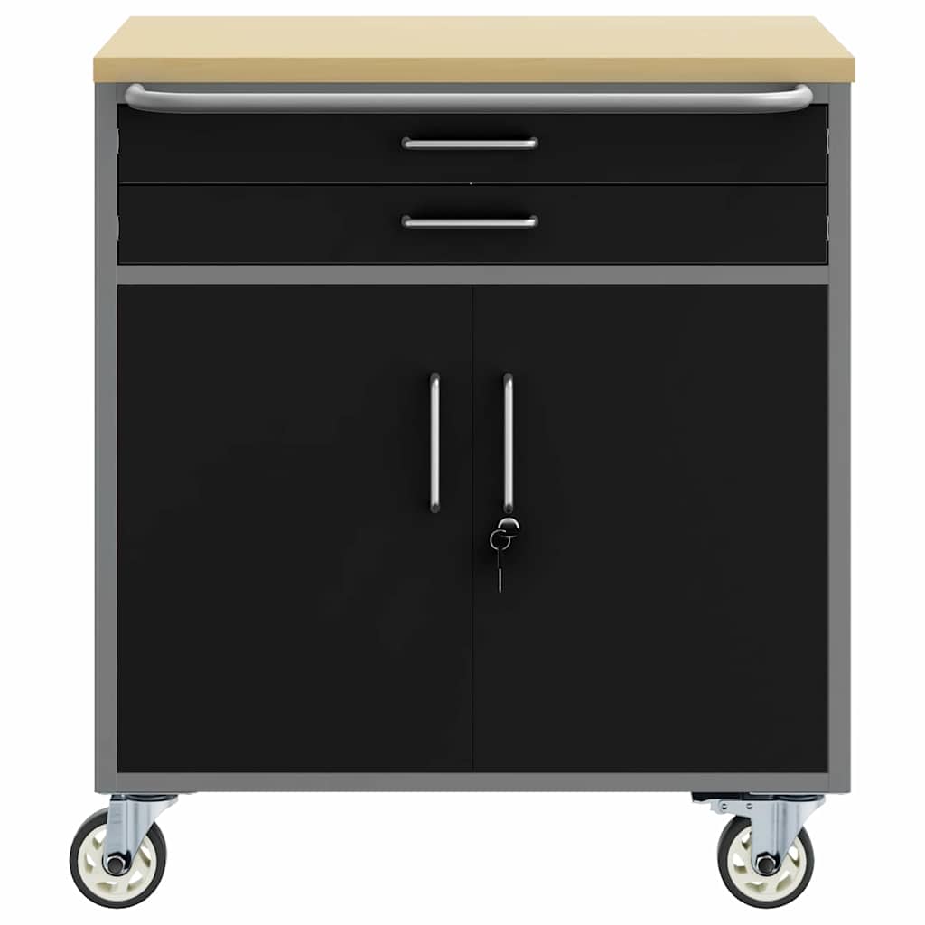 Trolley Rolling Workbench Fekete és Szürke 75 x 45 x 85 cm