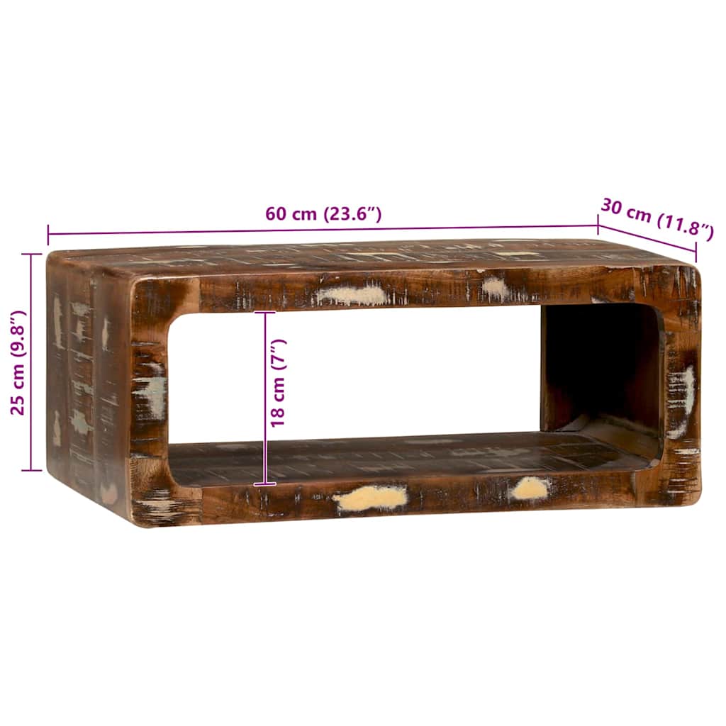 TV szekrény Sokszínű 60 x 30 x 25 cm Tömör újrahasznosított fa