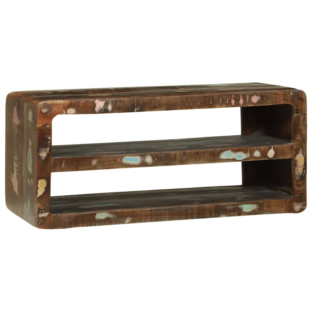 TV szekrény Sokszínű 80 x 32 x 36 cm Tömör újrahasznosított fa