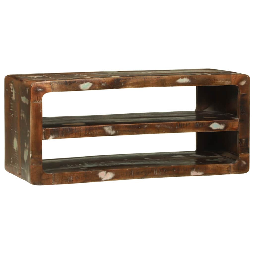 TV szekrény Sokszínű 80 x 32 x 36 cm Tömör újrahasznosított fa