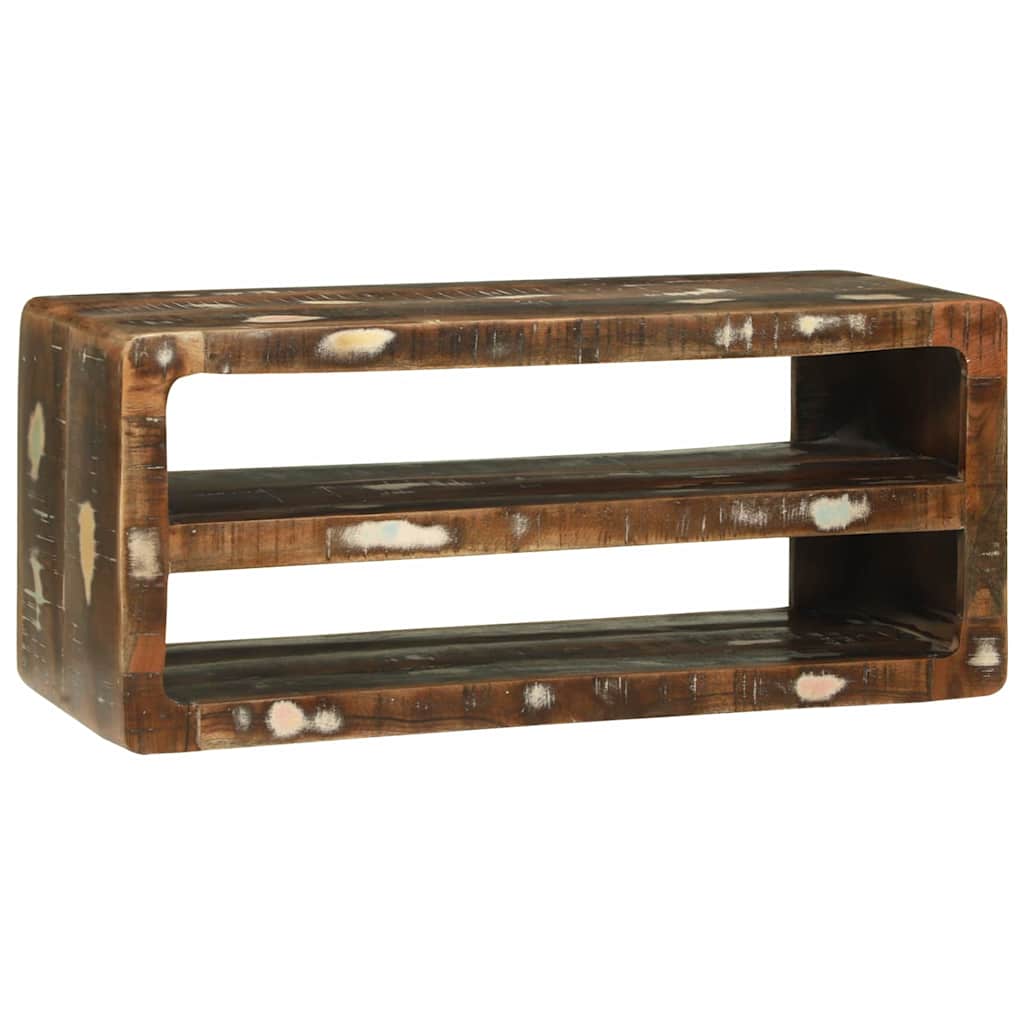 TV szekrény Sokszínű 80 x 32 x 36 cm Tömör újrahasznosított fa