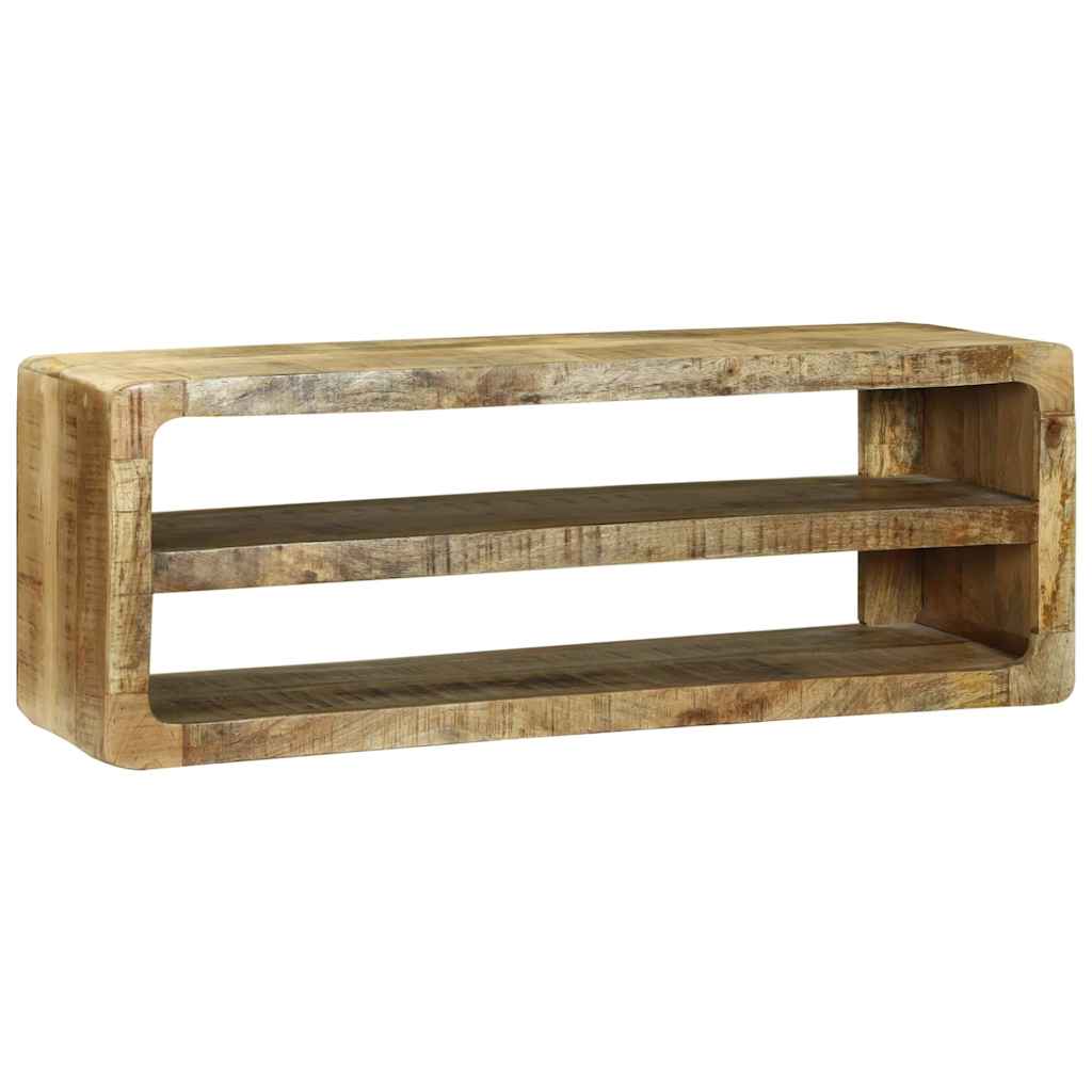 TV szekrény polcokkal Barna 100 x 32 x 36 cm Tömör mangófa