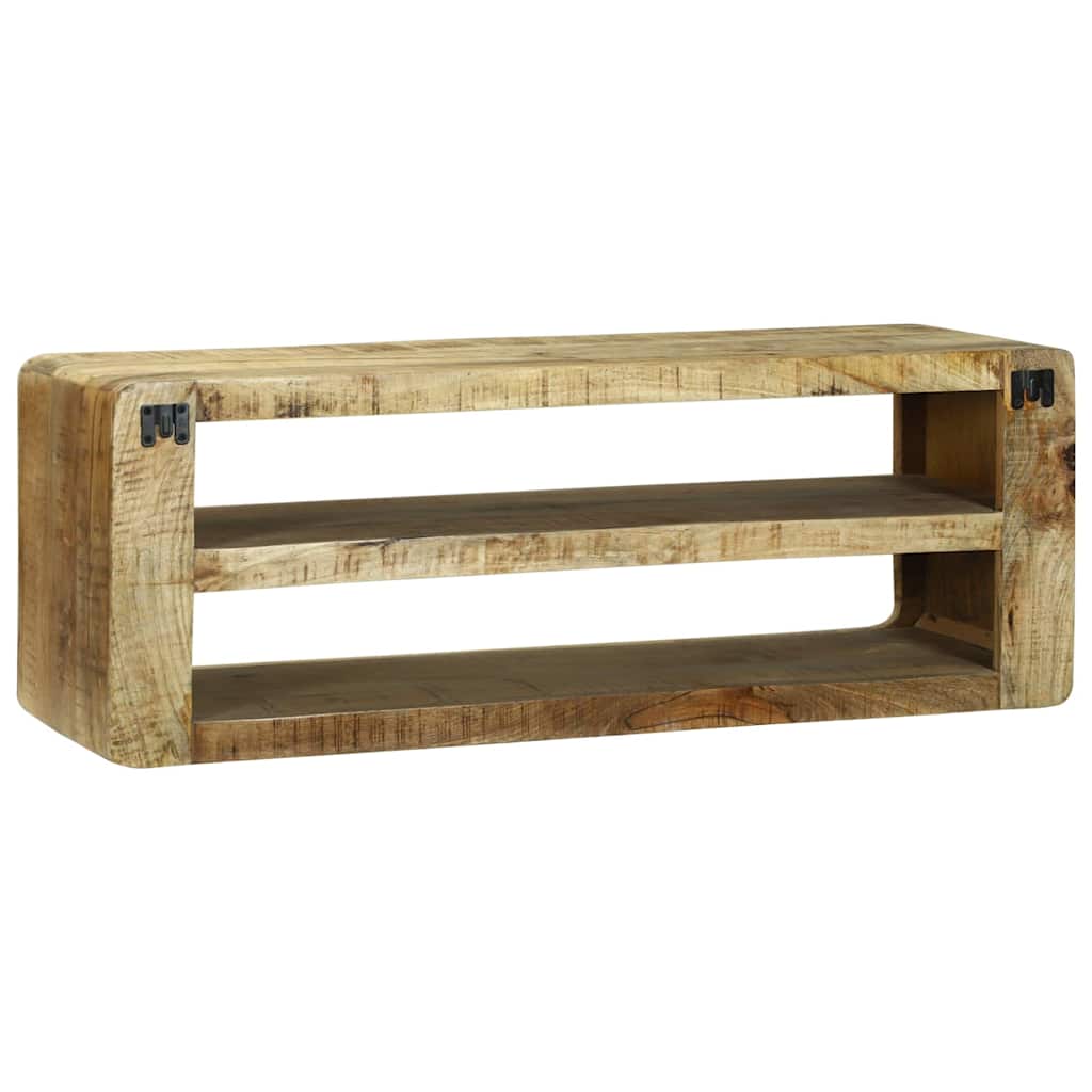 TV szekrény polcokkal Barna 100 x 32 x 36 cm Tömör mangófa