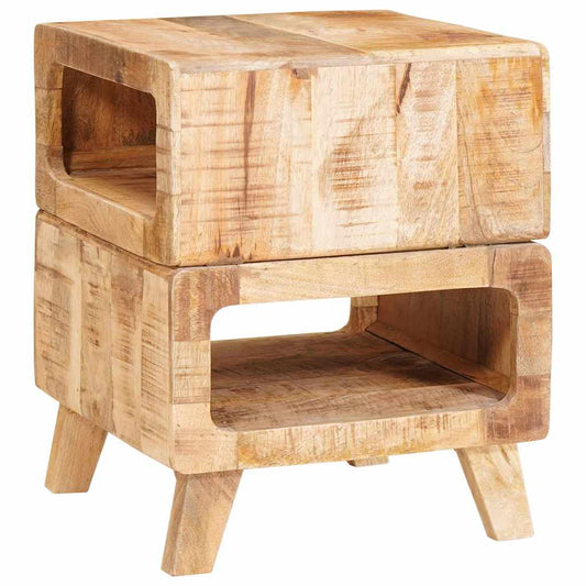 Végasztal polcokkal Barna 40 x 40 x 49 cm Tömör Mangófát