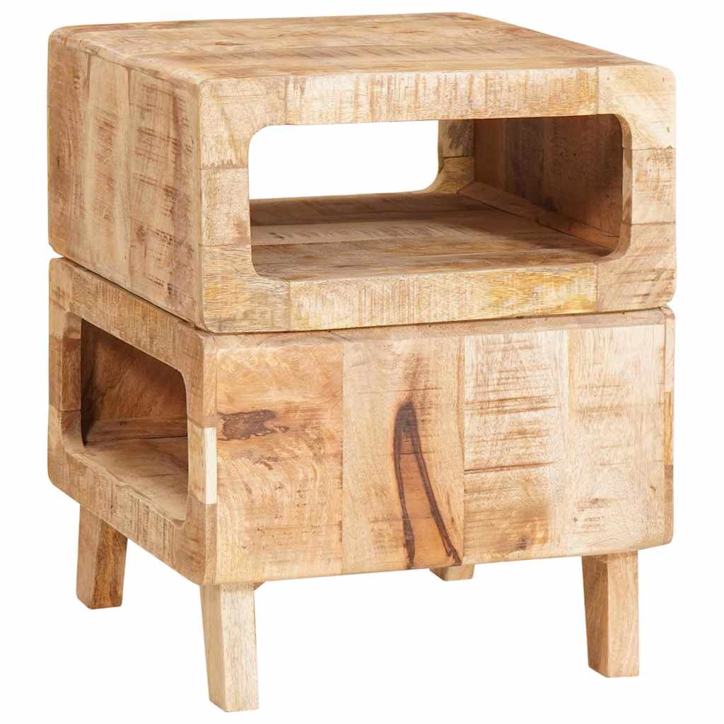 Végasztal polcokkal Barna 40 x 40 x 49 cm Tömör Mangófát