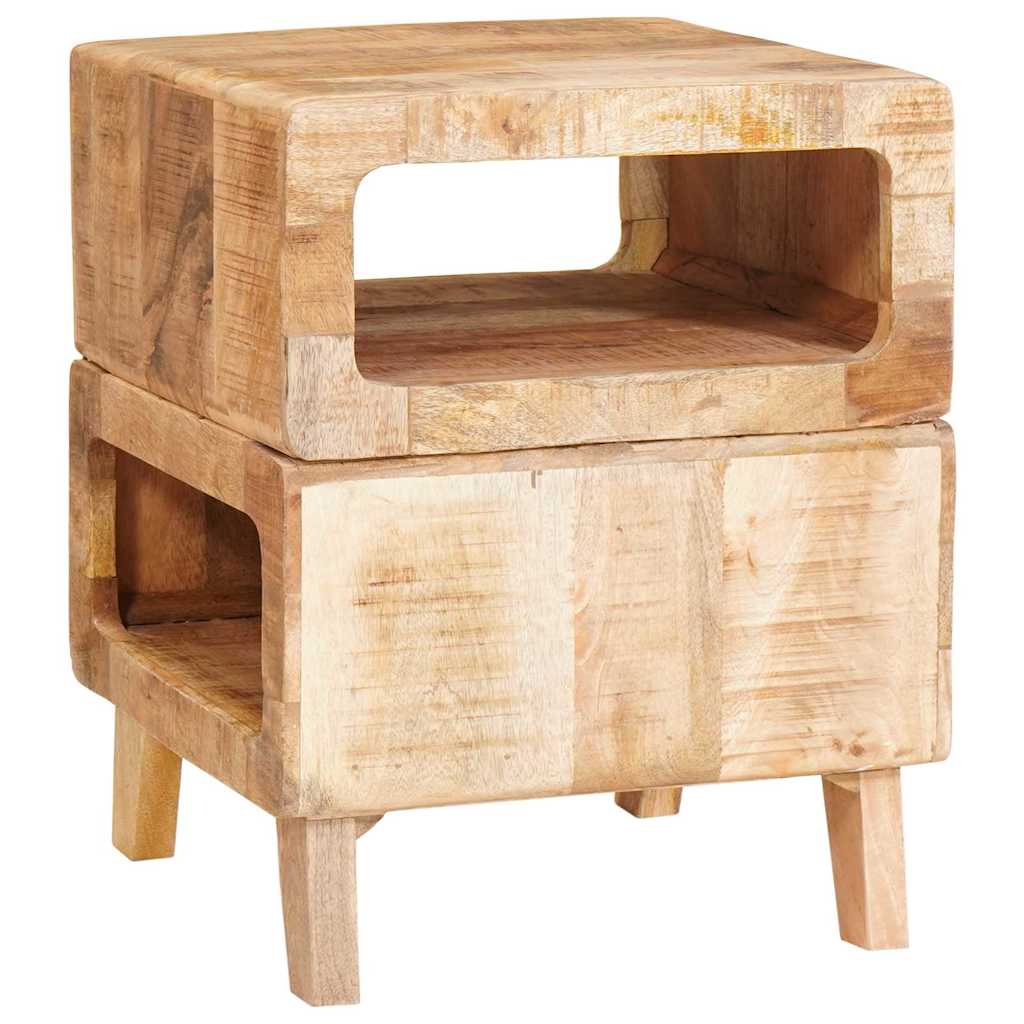 Végasztal polcokkal Barna 40 x 40 x 49 cm Tömör Mangófát