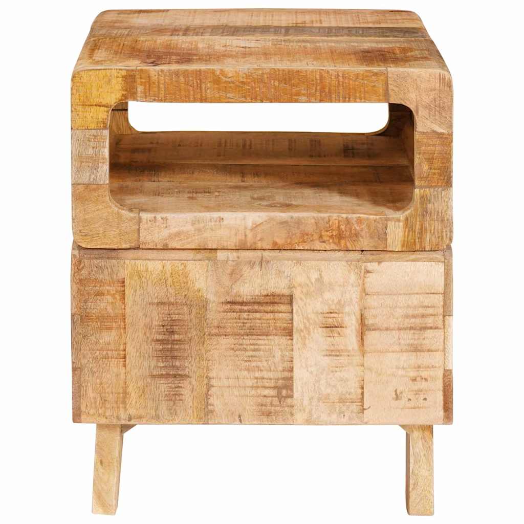 Végasztal polcokkal Barna 40 x 40 x 49 cm Tömör Mangófát