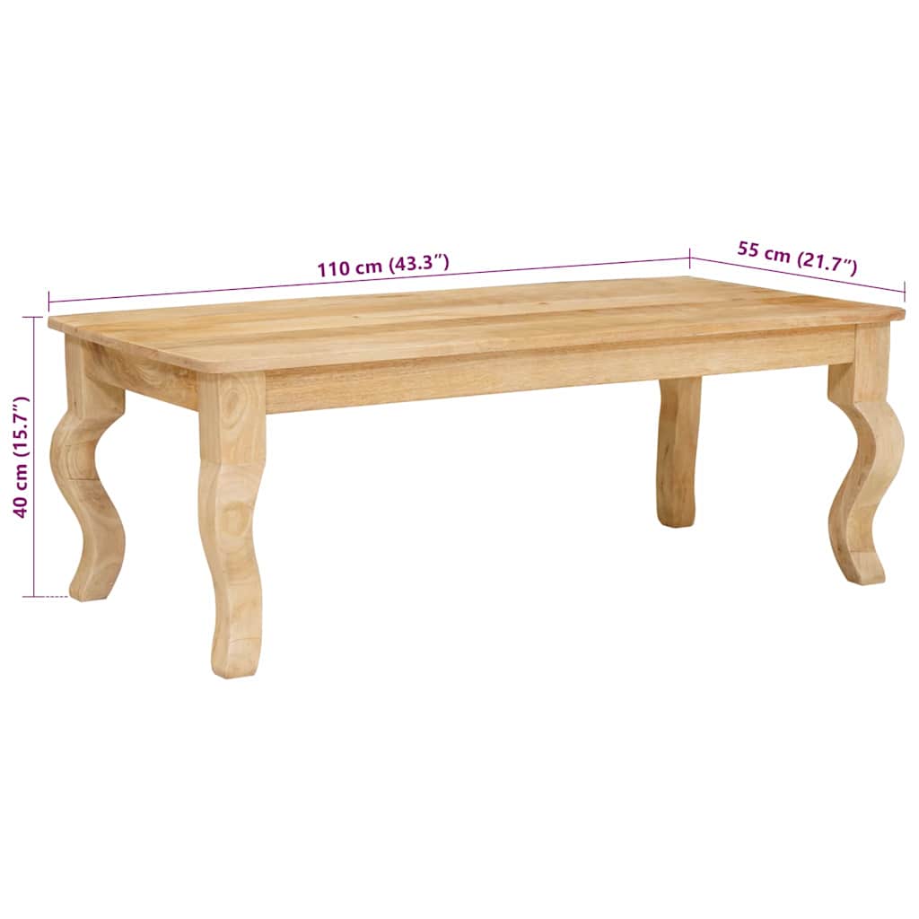 Dohányzóasztal Barna 110 x 55 x 40 cm Tömör Mangófát