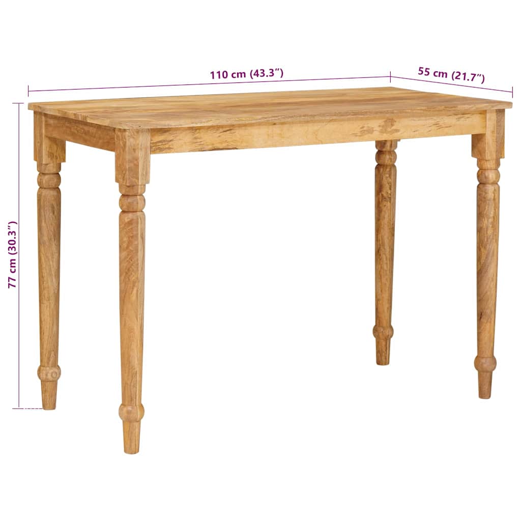 Dohányzóasztal Barna 110 x 55 x 77 cm Tömör Mangófát
