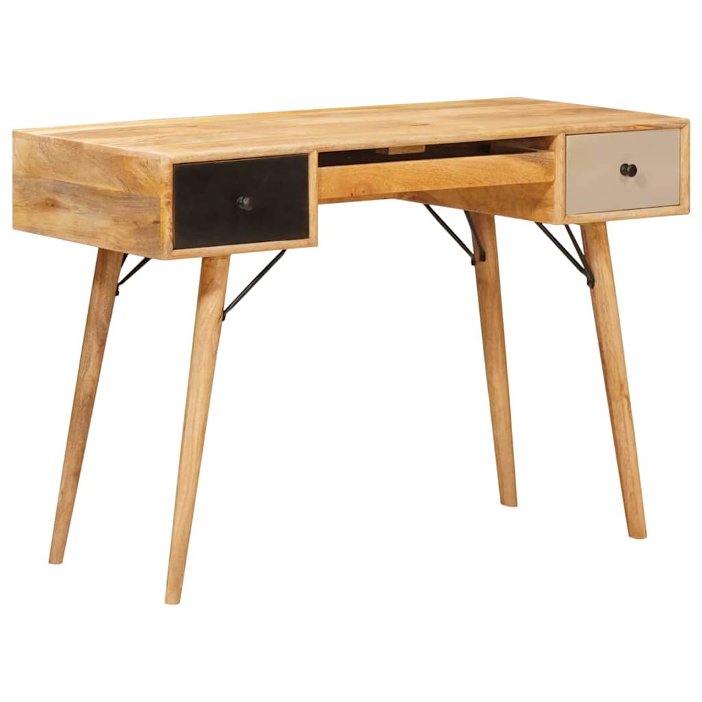 Íróasztal fiókkal Barna 110 x 55 x 76 cm Tömör Mangófát