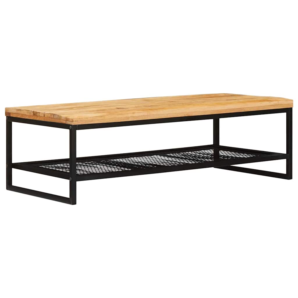 Dohányzóasztal Barna és fekete 110 x 55 x 35 cm Tömör Mangófát