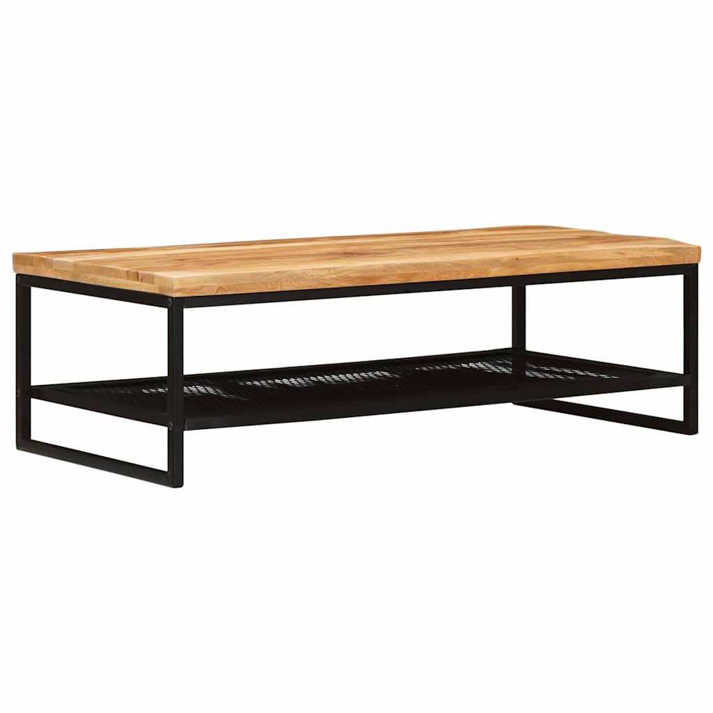 Dohányzóasztal Barna és fekete 110 x 55 x 35 cm Tömör Mangófát