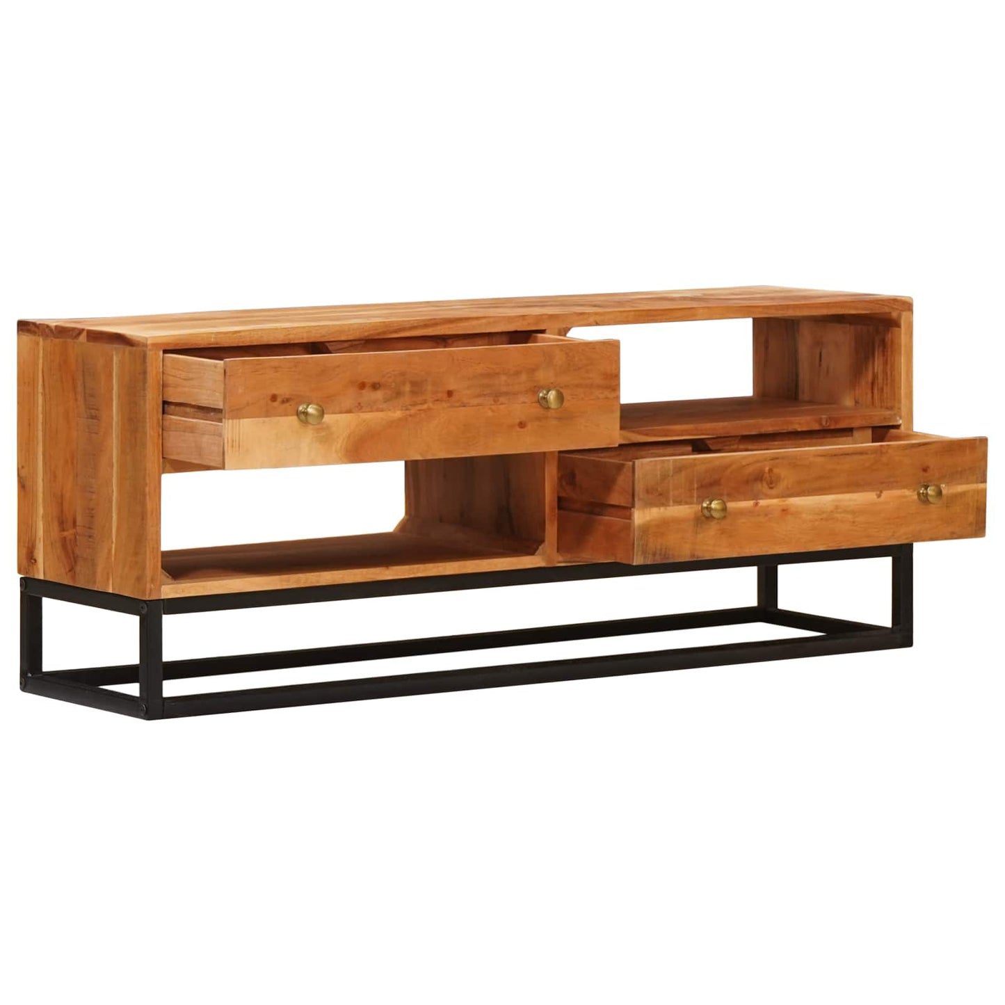 TV szekrény fiókkal Természetes 110 x 30 x 44 cm Tömör Akácfa