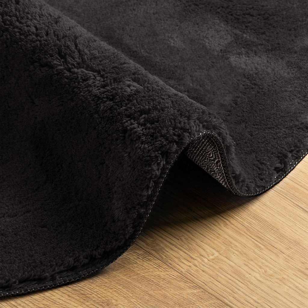 Szőnyeg HUARTE Fekete 80 x 150 cm 100% poliészter