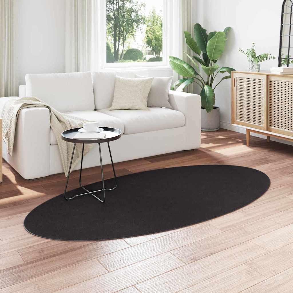 Területszőnyegek HUARTE Fekete 100 x 200 cm 100% poliészter