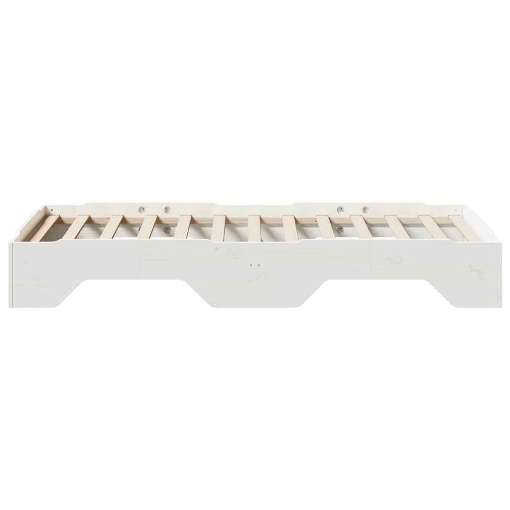 ágy matrac nélkül rakásolható fehér 90x190 cm tömör fa