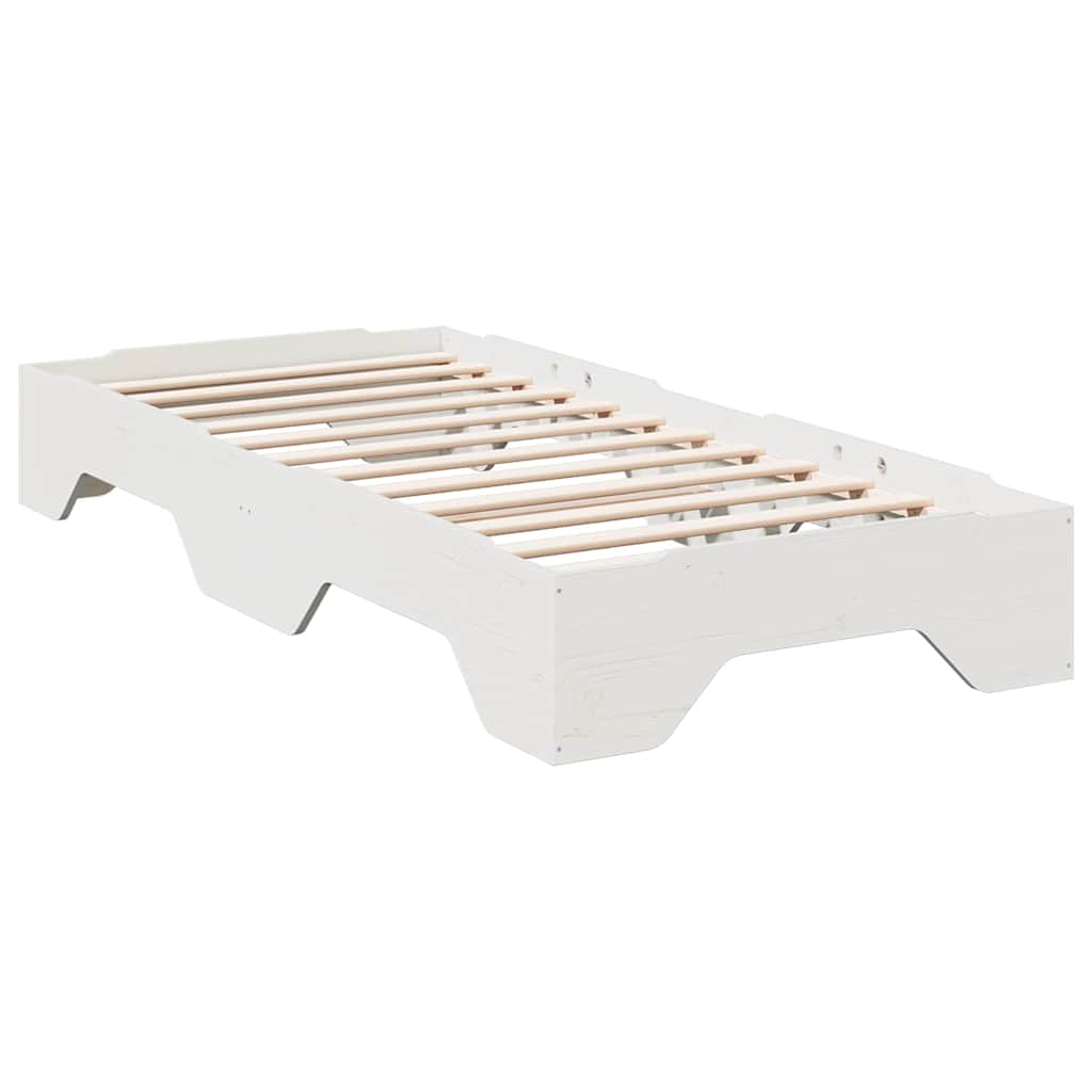 ágy matrac nélkül rakásolható fehér 90x190 cm tömör fa