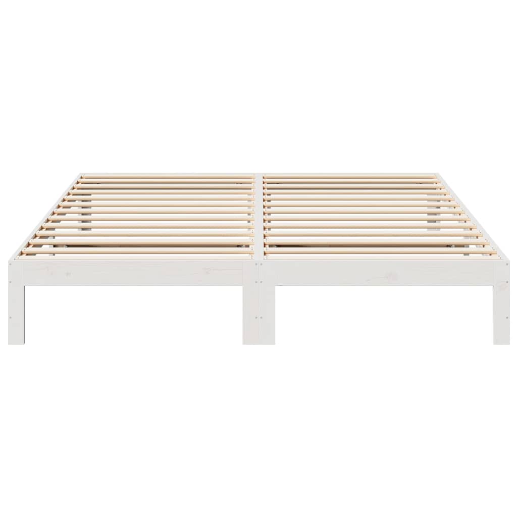 fehér tömör fenyőfa ágy matrac nélkül 160 x 200 cm