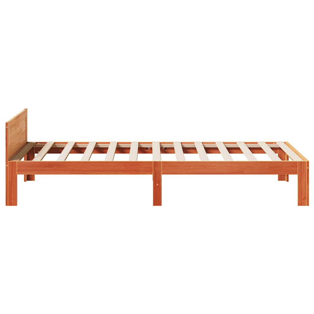viaszbarna tömör fenyő ágykeret matrac nélkül 80x200 cm