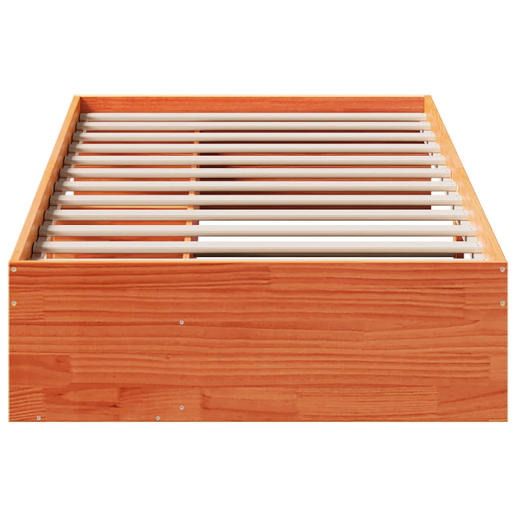 kanapéágy ágy matrac viaszbarna 100x200 cm tömör fa fenyőfa