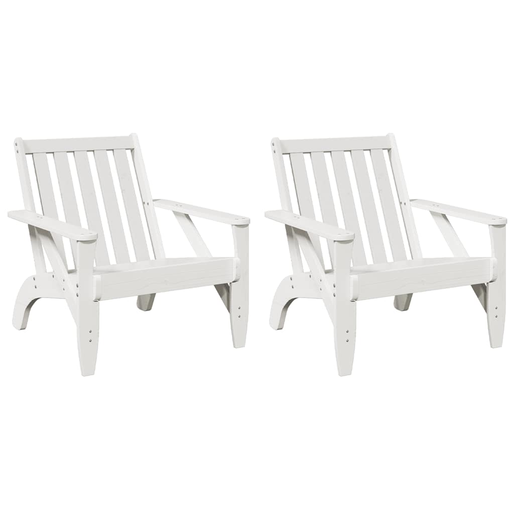 Kerti adirondack székek 2 db fehér 75x77x77 cm tömör fa fenyőfa