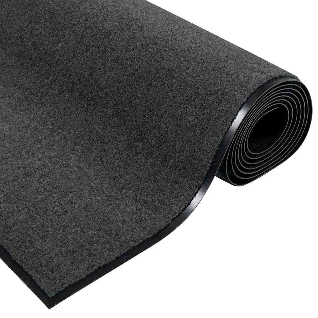 Ajtószőnyeg Antracit és fekete 120 x 250 cm Poliamid és PVC