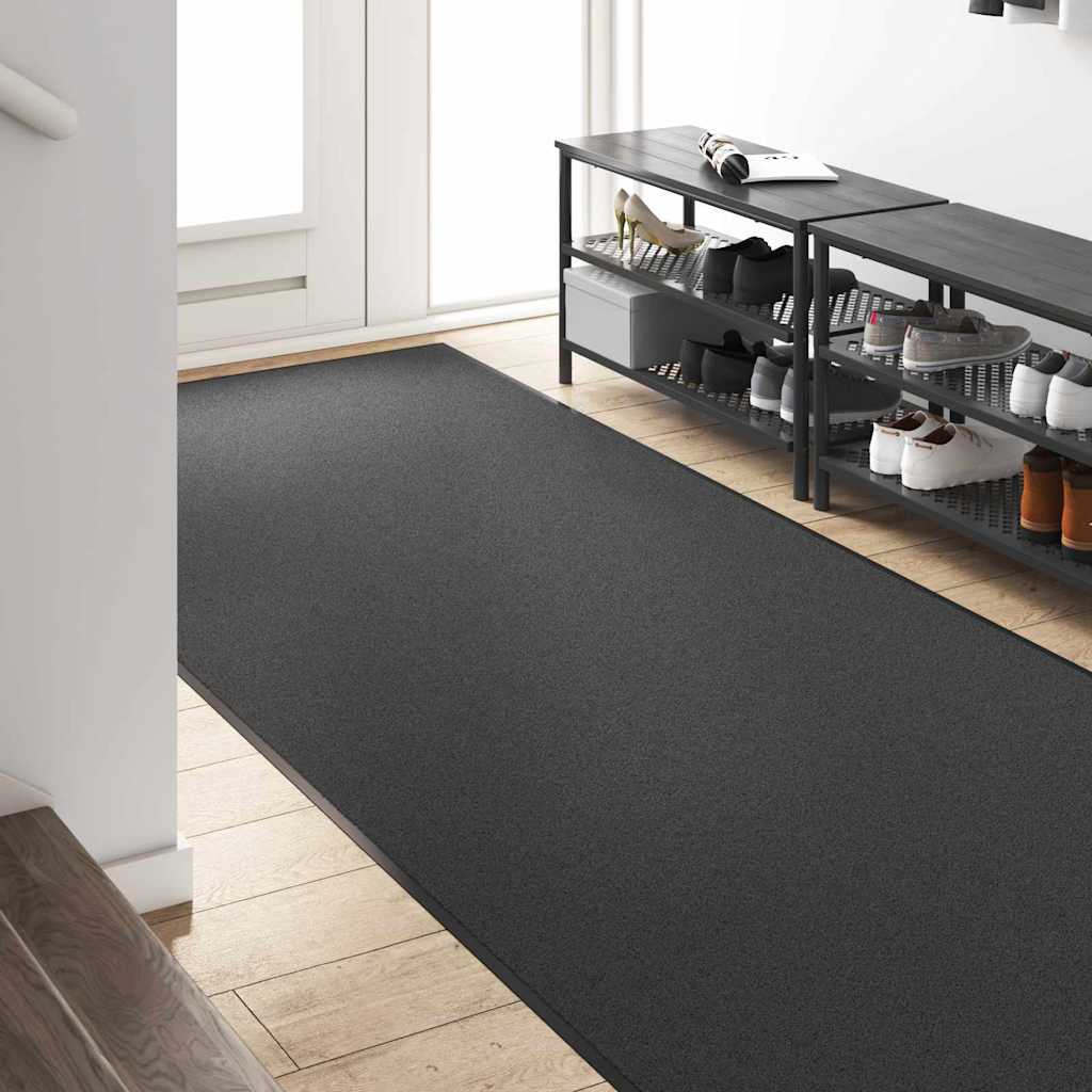 Ajtószőnyeg Antracit és fekete 120 x 250 cm Poliamid és PVC