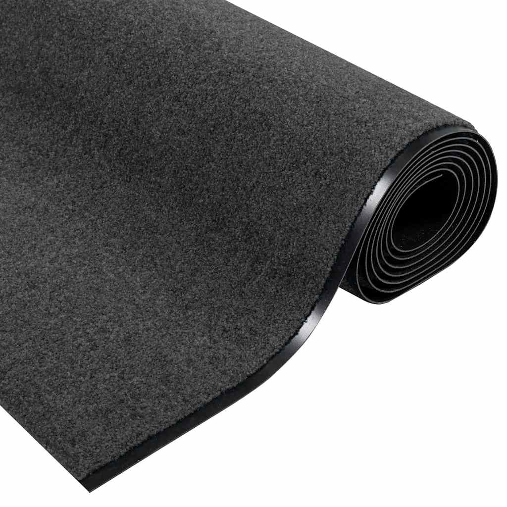 Ajtószőnyeg Antracit és fekete 120 x 350 cm Poliamid és PVC