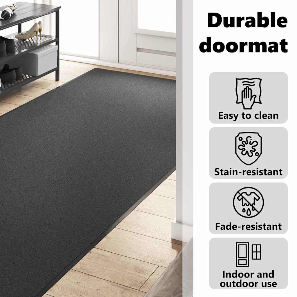 Ajtószőnyeg Antracit és fekete 120 x 400 cm 100% Poliamid