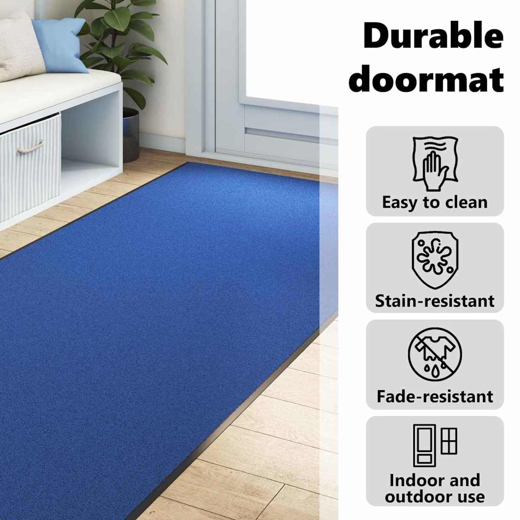 Ajtószőnyeg Kék és Fekete 120 x 400 cm 100% Poliamid