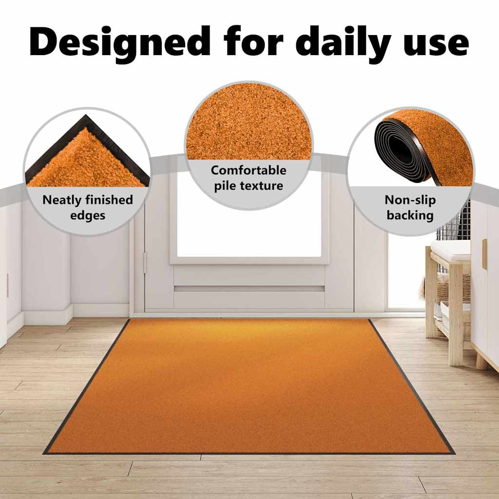 Ajtószőnyeg Narancs és Fekete 120 x 250 cm Poliamid és PVC