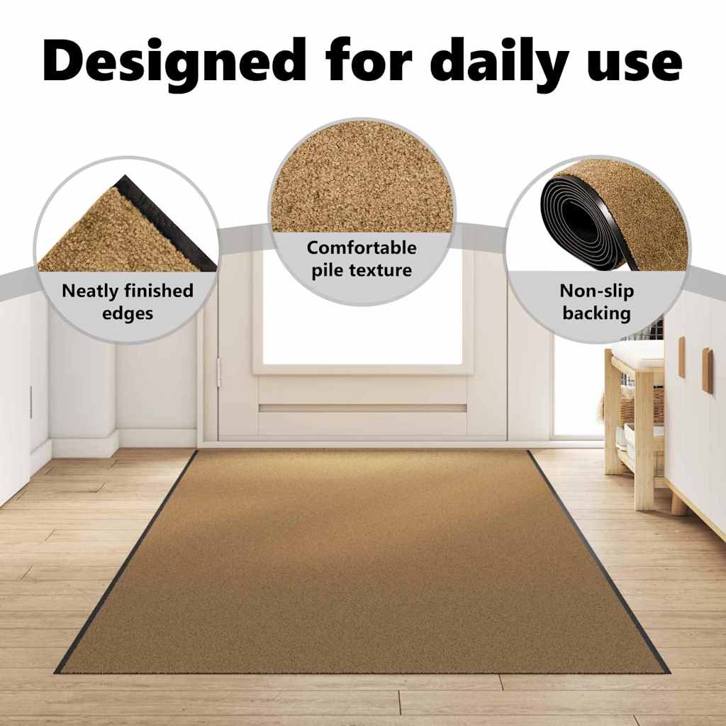 Ajtószőnyeg Egyéb Krém és fekete 120 x 350 cm Poliamid és PVC