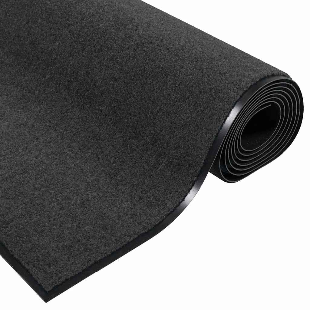 Ajtószőnyeg Antracit és fekete 60 x 180 cm 100% Poliamid
