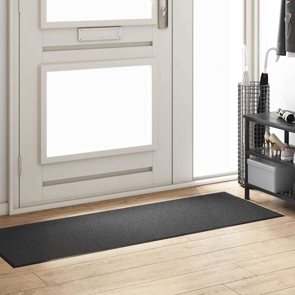 Ajtószőnyeg Antracit és fekete 60 x 180 cm 100% Poliamid