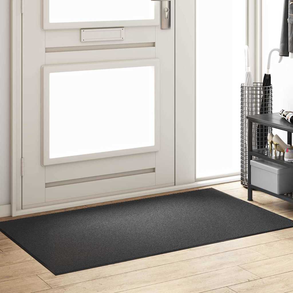 Ajtószőnyeg Antracit és fekete 90 x 150 cm 100% Poliamid