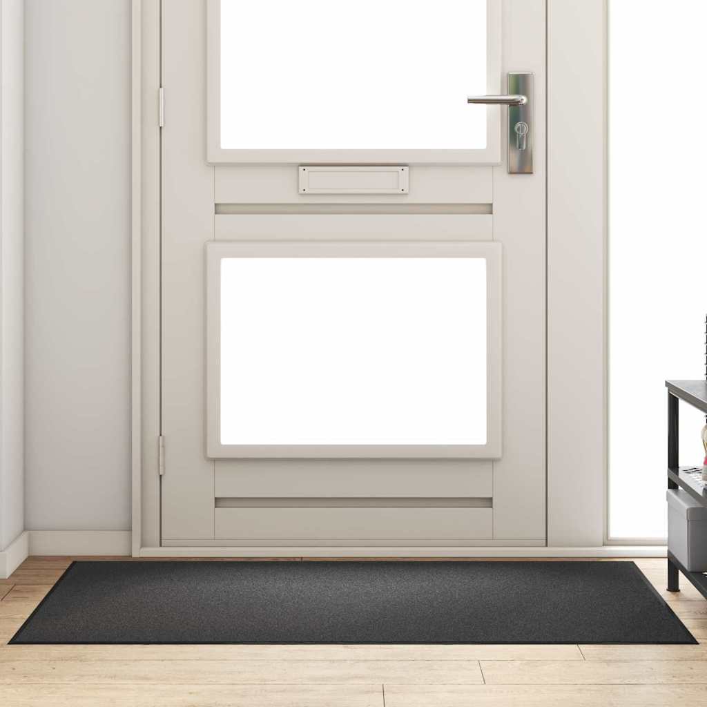 Ajtószőnyeg Antracit és fekete 90 x 150 cm 100% Poliamid